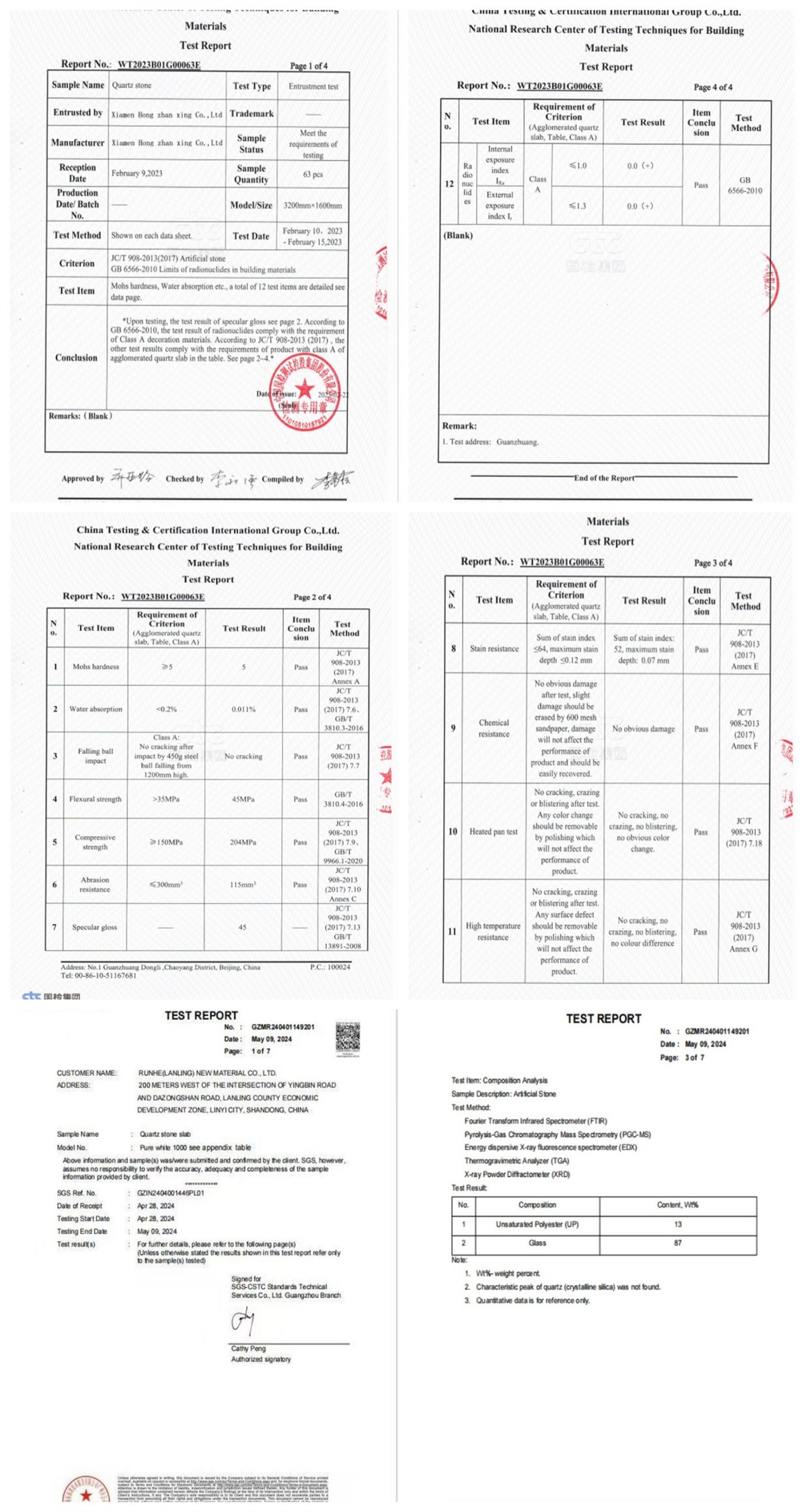 certificate of quartz slab certificate of quartz slab